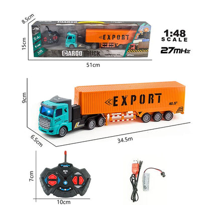 1/48 RC Heavy-Duty Semi-Trailer Truck – Remote Control Construction Dump Truck Toy for Boys Gift