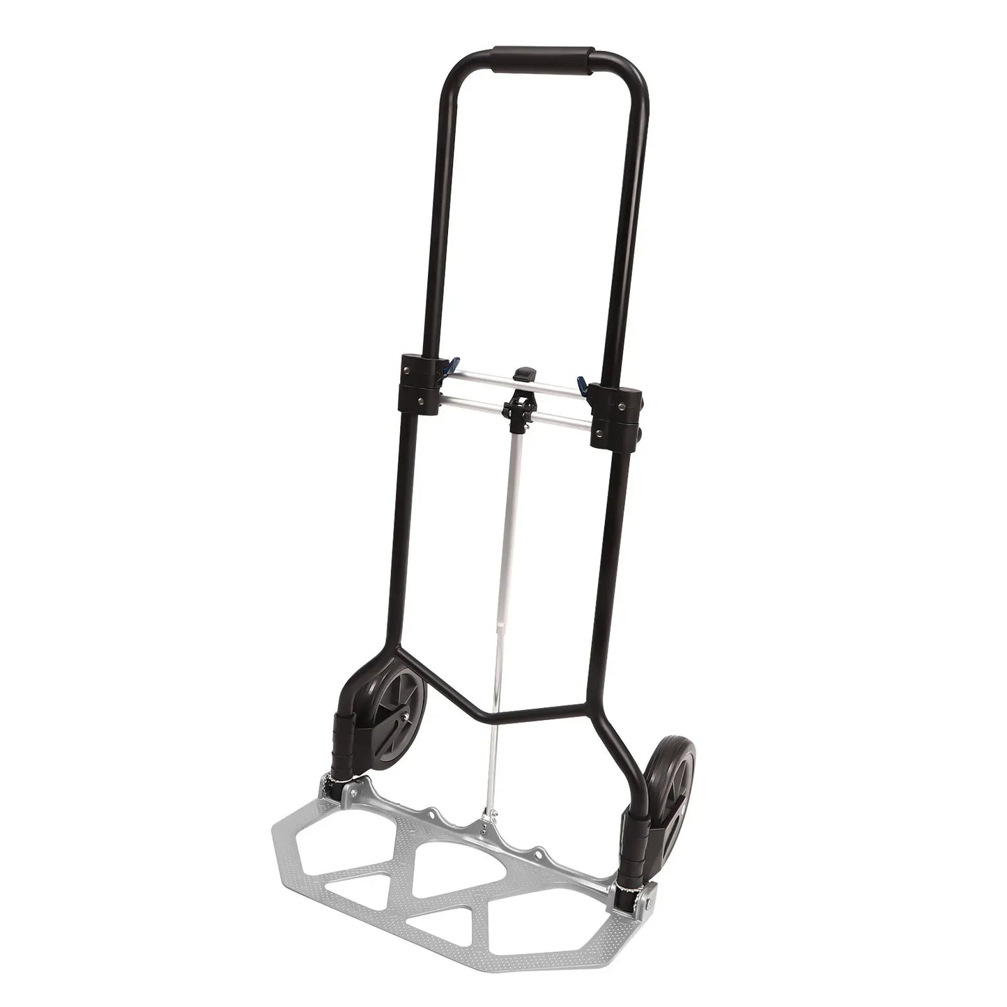 Folding Hand Truck & Dolly — Adjustable Height Aluminum Portable Cart with Anti-Slip Wheels, 264lb Capacity