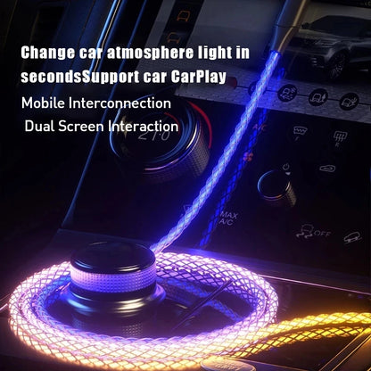 6A Fast Charging RGB Luminous Data Cable – 66W Type-C Charger for iPhone 15 Pro, Huawei, Samsung