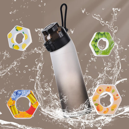 650ML Leak-Proof Fragrance Water Bottle , 7 Flavor Pods - Portable Air Water Bottle for Travel, Hiking & Climbing