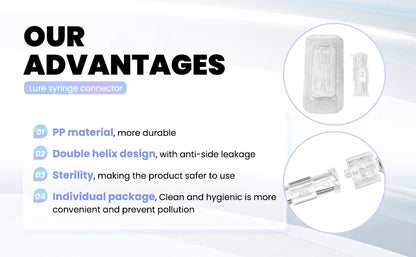 Double Helix Luer Syringe Connector – Sterile Transparent PP Pneumatic Parts, Leak-Proof Drug Guide Device (10/20/50/100pcs)