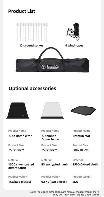 ShineTrip Oversized Dome Tent – Quick Setup, Waterproof & Sunproof Silver-Coated Canopy for Camping (05 Series)