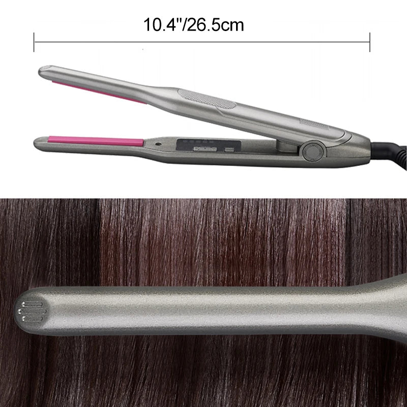 Titanium Mini Flat Iron – Adjustable Temperature Hair Straightener for Men, Pixie, Beard & Bangs