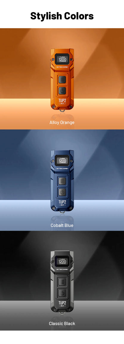 NITECORE TUP2 Mini EDC Keychain Flashlight – USB-C Rechargeable 1200 Lumen for Camping