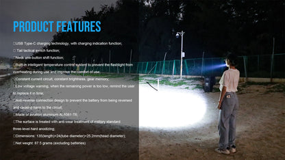 Trustfire T10R Tactical LED Flashlight — 1800 Lumen, USB-C Rechargeable 18650 Torch with Dual Switch