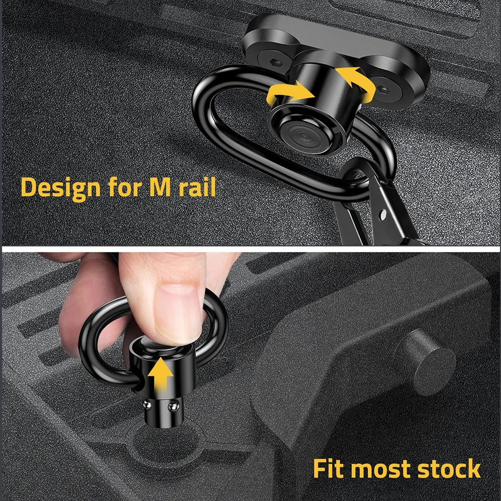 2PCS Tactical QD Sling Swivel Mount – 360° Quick Release Adapter for Rifle, Gun Sling Buckle Attachment Accessory