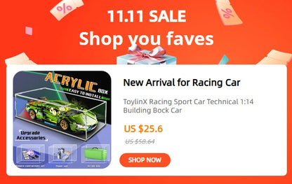 ToylinX 1:14 Supercar Building Block Toy – Optional Power Group, Technology Design for Adults & Kids, Christmas Gift with Box