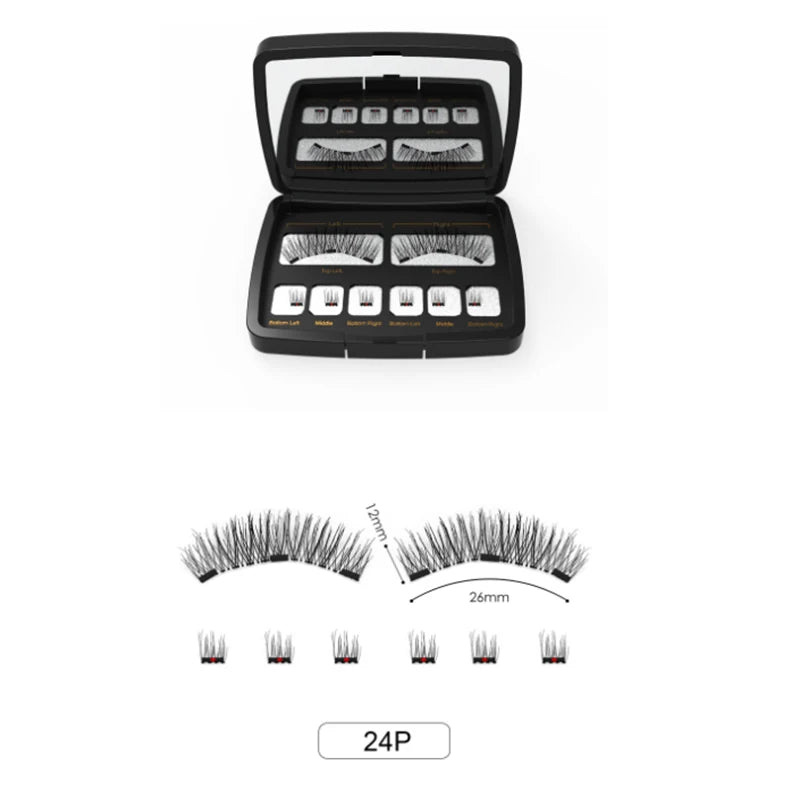 3D Magnetic Eyelashes – Soft, Reusable False Mink Lashes for Easy Wear & Beauty Makeup