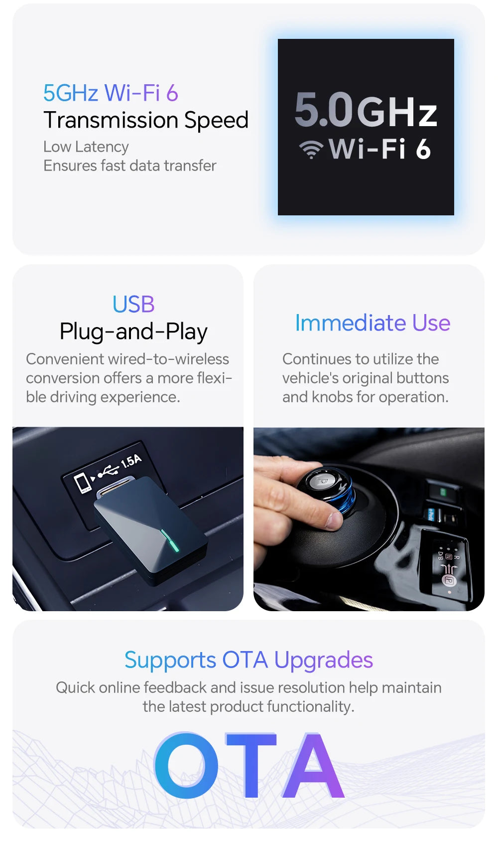 Congo Plug 2025 Wireless CarPlay Smart Box – Plug & Play WiFi Adapter, Auto Conne ...