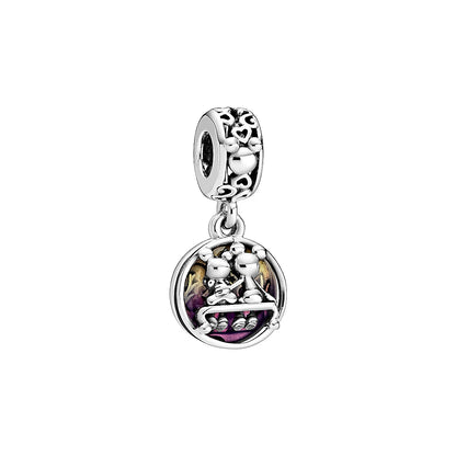 MINISO League of Legends Mickey & Minnie 925 Sterling Silver Charm – Beads Fit for Pandora Bracelet, Ladies Jewelry