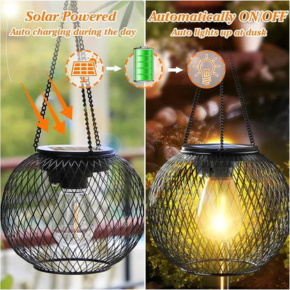 Ortiny Solar Lantern Outdoor - Upgraded Waterproof Hanging Lights for Decorative Outdoor Use