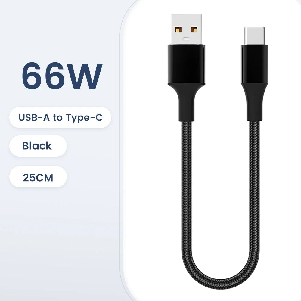 30cm USB-C to USB-C Fast Charging Cable – Compatible with iPhone 15, Xiaomi, Samsung, Huawei & Power Banks