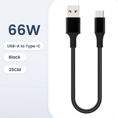 30cm USB-C to USB-C Fast Charging Cable – Compatible with iPhone 15, Xiaomi, Samsung, Huawei & Power Banks