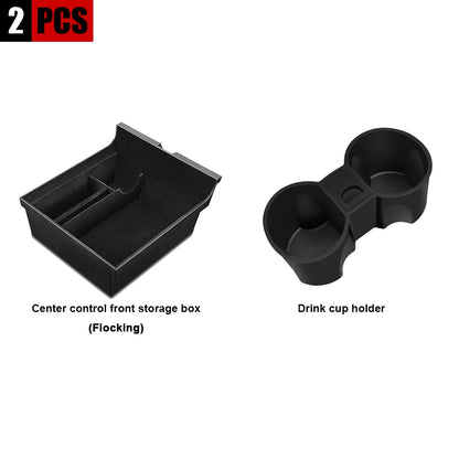 YZ Storage Box for Tesla Model 3 & Model Y – Center Armrest Hidden Box & Cup Holder Organizer, 2023-2022 Car Accessories
