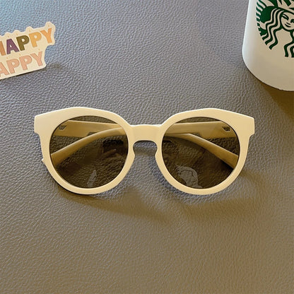 2023 Kids Checker Panel Round Sunglasses – Cute UV400 Sun Protection for Baby Girls & Children Outdoor Wear