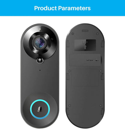 1080P Wireless Video Doorbell — WiFi Smart Doorbell with Tuya, Night Vision, Motion Detection & Two-Way Intercom for Home