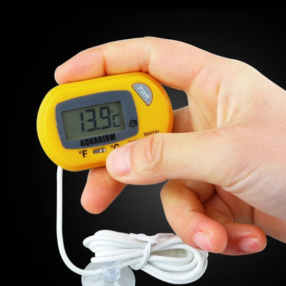 Digital Aquarium Thermometer with Probe – Suction Cup Water Temperature Gauge for Fish Tanks, Celsius (℃) Display