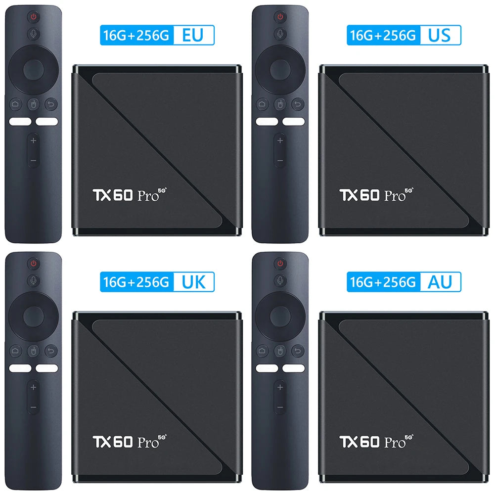 Android 16 Smart TV Box — Allwinner H313 Quad-Core, Dual WiFi 2.4G/5G, 14K Media Player with Voice Remote (16G/256G)