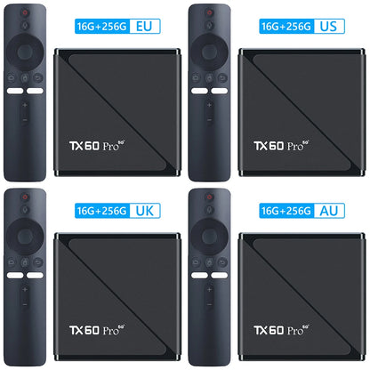 Android 16 Smart TV Box — Allwinner H313 Quad-Core, Dual WiFi 2.4G/5G, 14K Media Player with Voice Remote (16G/256G)