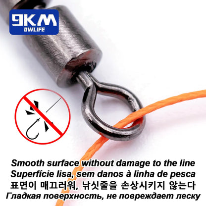 3-Roller Fishing Swivels — High-Speed Triple Bearing Stainless Steel Barrel, 15–60pcs Fishing Accessories