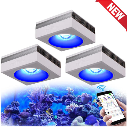 PopBloom RL90 WiFi LED Aquarium Light – Full Spectrum Reef Lamp for Saltwater Coral & Marine Tank Growth