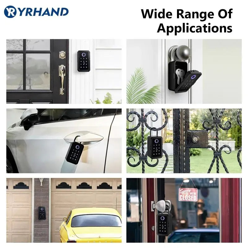 YRHAND TTLock Wifi Security Box – Smart Digital Fingerprint Lock with Password & Tuya App for Portable Protection