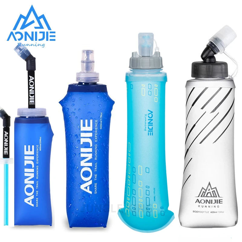 AONIJIE Soft Flask Water Bottle — 250ml/500ml Folding, Collapsible, TPU BPA-Free for Running Hydration Packs, Waist Bags & Vests (SD09/SD10)