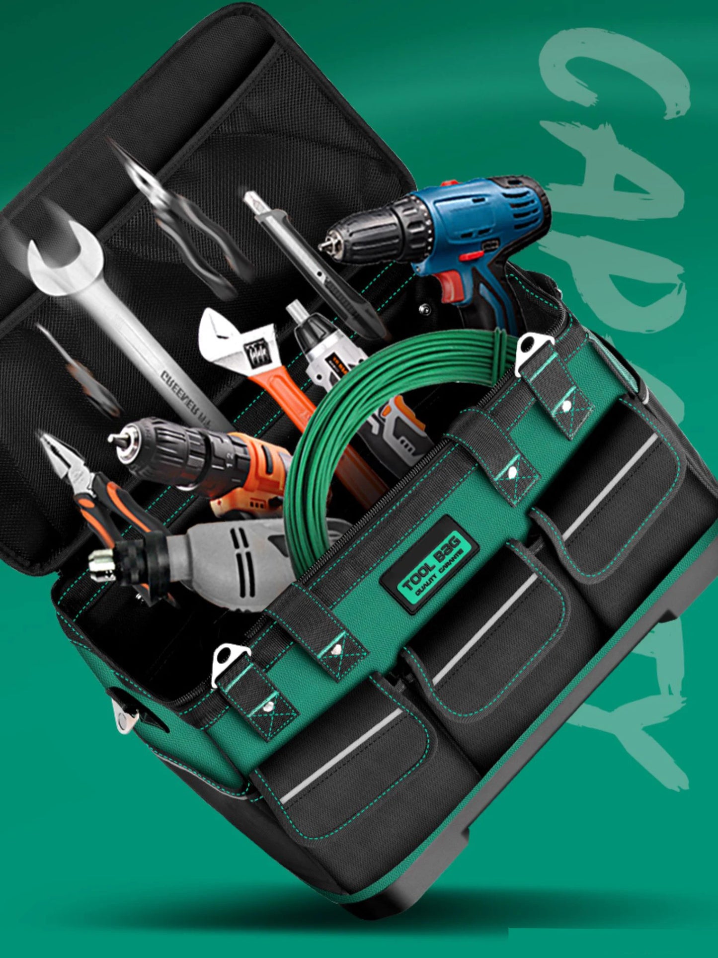 23-inch Large Capacity Waterproof Tool Bag – Thickened 1680D Oxford Electrician Storage