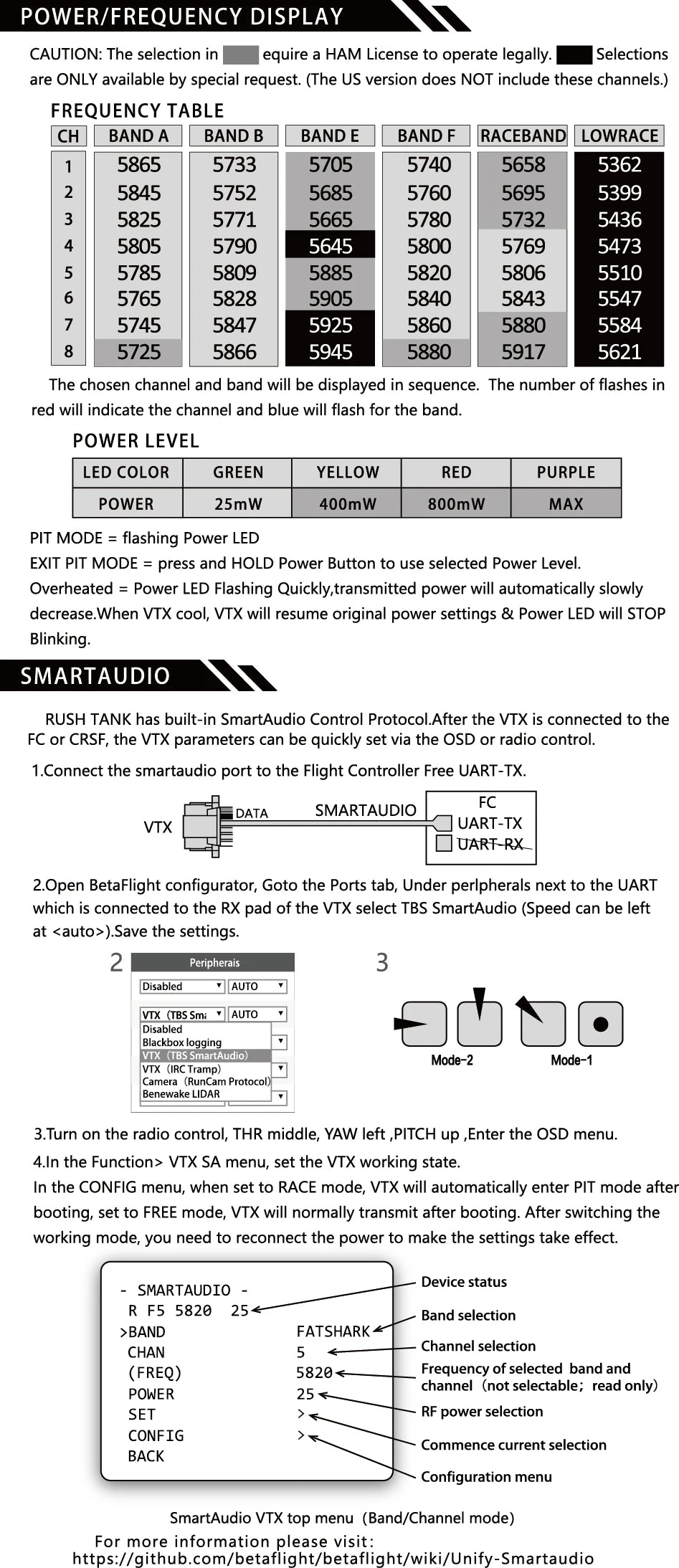 RUSH Solo Tank 5.8G VTX Video Transmitter – 1.6W High Power with Built-in Microphone & CNC Heat Dissipation for RC FPV