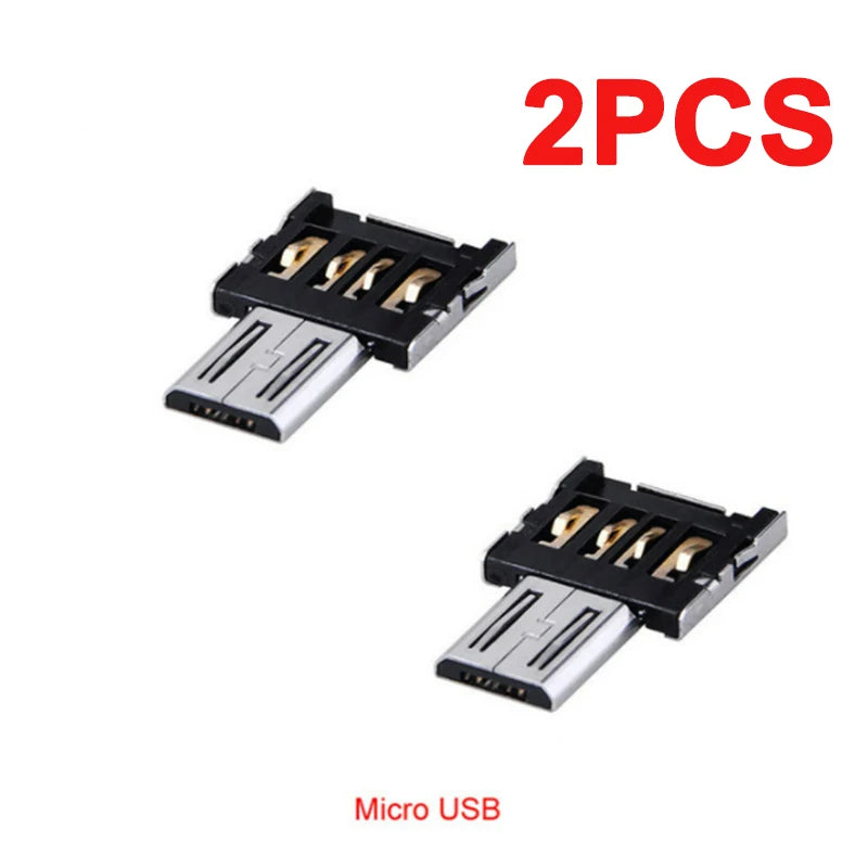 1-10PCS OTG Micro USB to Type-C Adapter – USB-C Male to USB 2.0 Female Data Connector for MacBook, Samsung, Xiaomi, Huawei, Android Phones