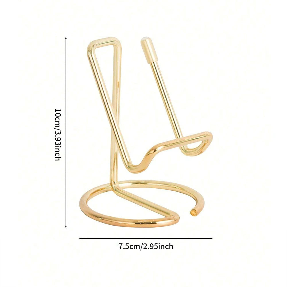 Desktop Metal Phone & Business Card Holder – Office Stand Organizer for Name Cards