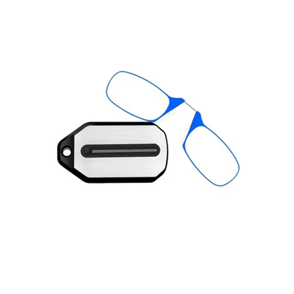 Clip-On Nose Reading Glasses – Ultralight Folding Mini Keychain for Men & Women +1.0 to +4.0