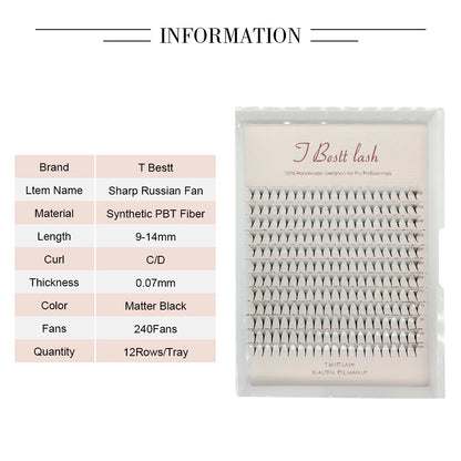 TBestt 5D/6D/8D/10D Premade Volume Lash Fans – Soft Silk Eyelash Extensions