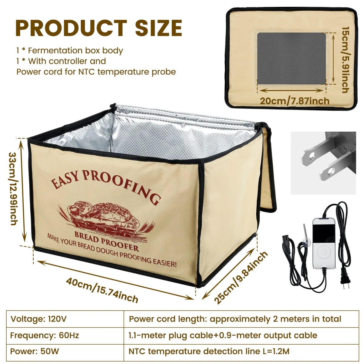 Versatile Dough Proofer with Heater – Temperature-Controlled, Collapsi ...