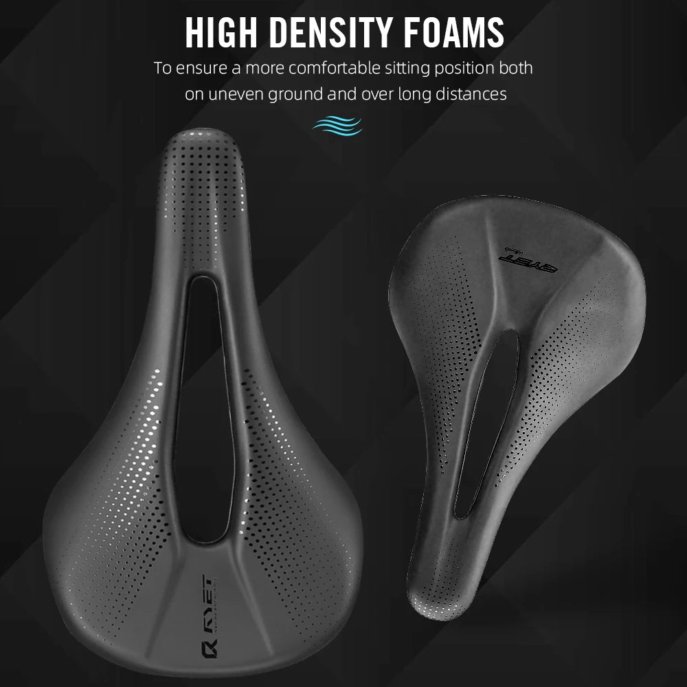 RYET 3D Printed Carbon Bike Saddle — 140/142mm Super Light EVA Road & MTB Racing Seat Cushion