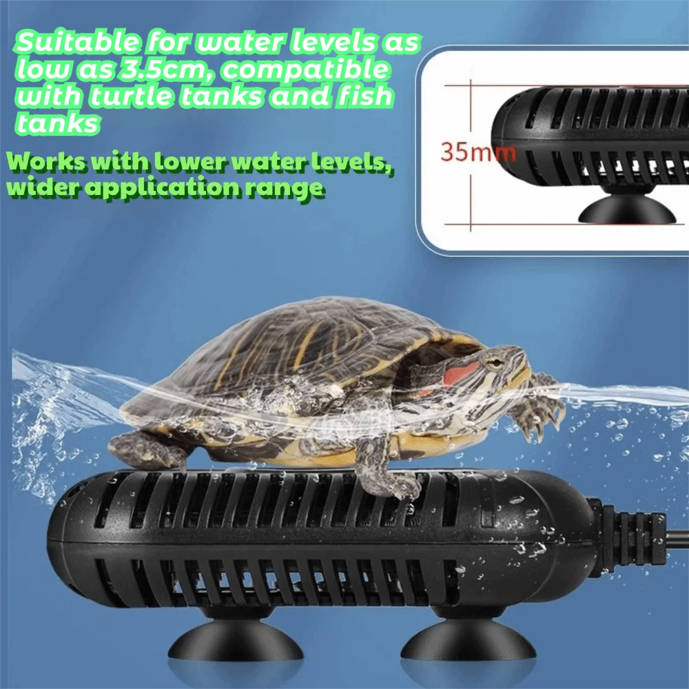 Quartz Glass Aquarium Submersible Heater – Ultra Short Adjustable Turtle Tank Heater 25W-150W