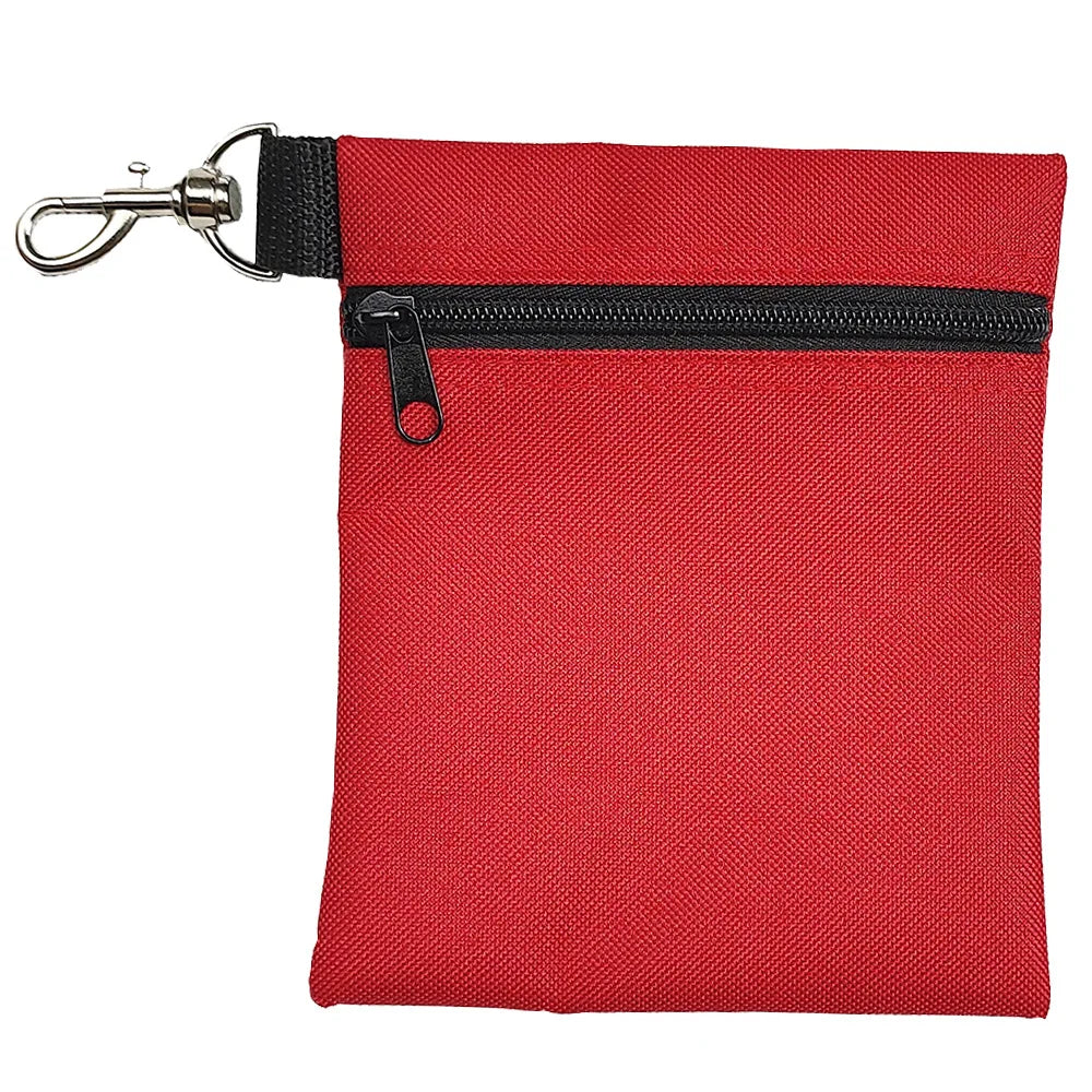 Golf Tee Pouch – Zipper Golf Ball Bag with Metal Lobster Claw Clip for Men & Women, Valuables Holder