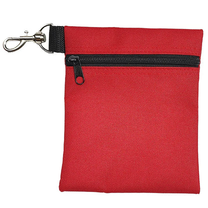 Golf Tee Pouch – Zipper Golf Ball Bag with Metal Lobster Claw Clip for Men & Women, Valuables Holder