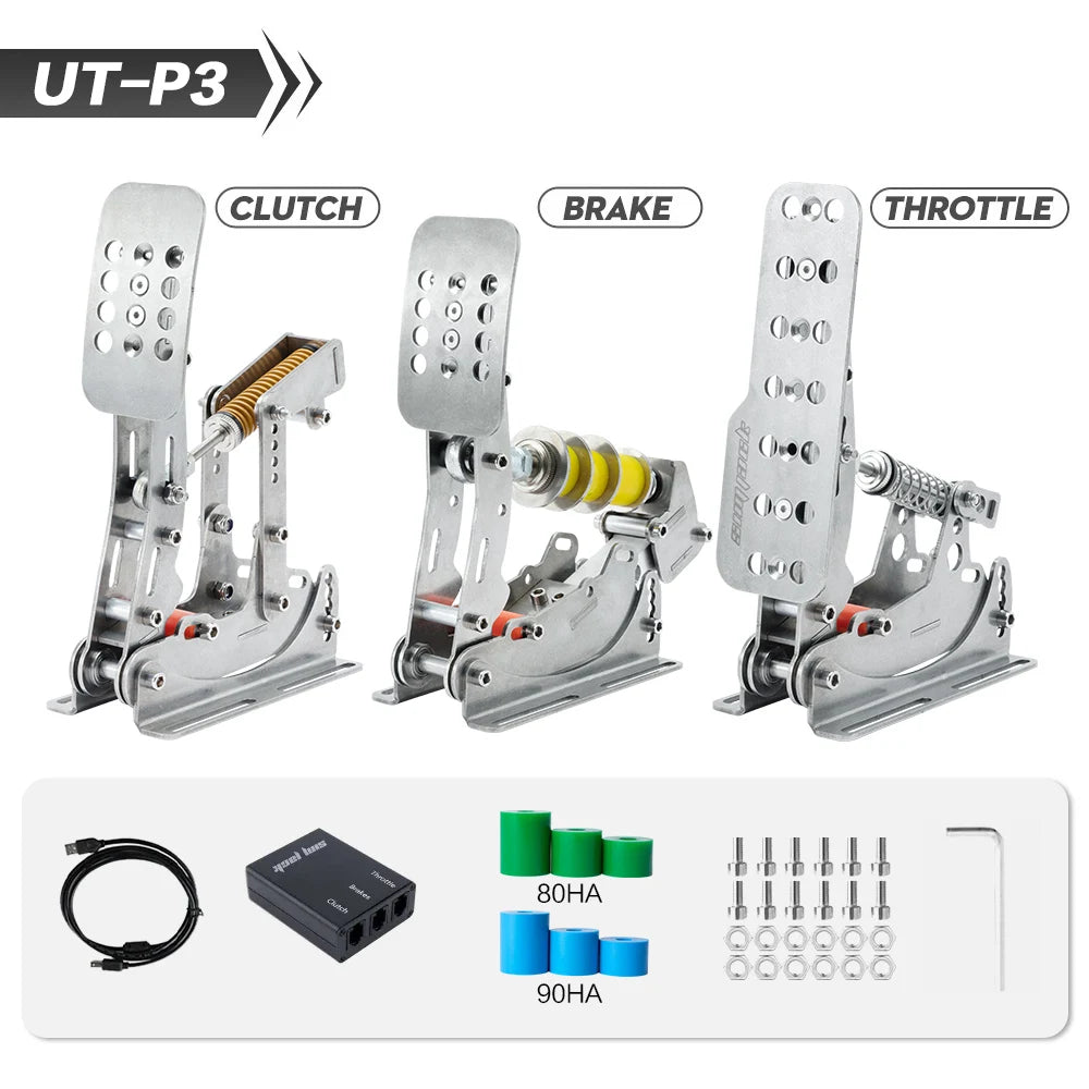 SIMJACK UT Sim Racing Pedals – PC Racing Simulator, Pressure Sensor Load Cell & HE Hydraulic Pedal