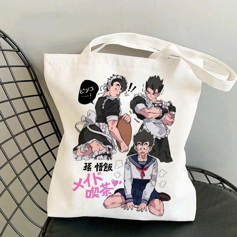 Dragon Ball Anime Canvas Tote Bag – Large-Capacity Eco Shoulder Bag for Women & Students