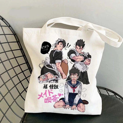 Dragon Ball Anime Canvas Tote Bag – Large-Capacity Eco Shoulder Bag for Women & Students