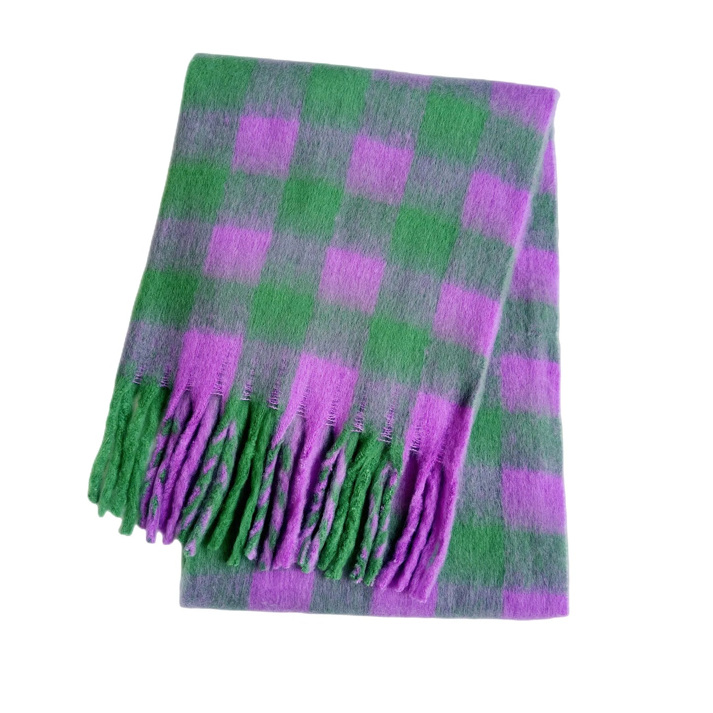 2025 Women's Winter Thick Cashmere Scarf – Warm Pashmina Shawl with Rainbow Tassels & Wraps