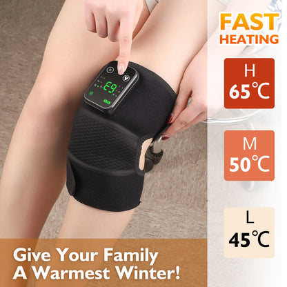 Electric Knee Temperature Massager | Heating Vibration Massage for Joint Support & Arthritis Relief