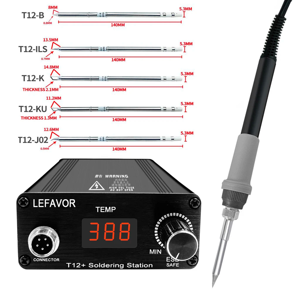 T12 75W Digital Soldering Iron Station – Adjustable Temperature Control, Welding & Rework Microcontroller Tool