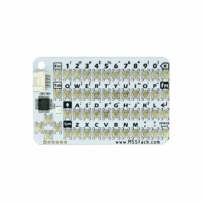 M5Stack Official CardKB v1.1 Mini 50-Key QWERTY Keyboard - ATMega8A MCU, I2C, RGB LED, Programmable for UIFlow