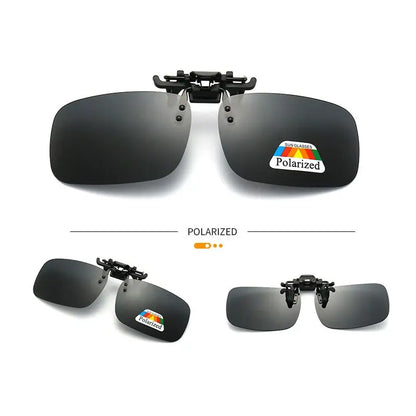 Polarized Clip Sunglasses 2Pcs Set: Myopia Glasses Clip for Driving Fishing Night Vision, Clip-on Sun Shading Eyeglasses