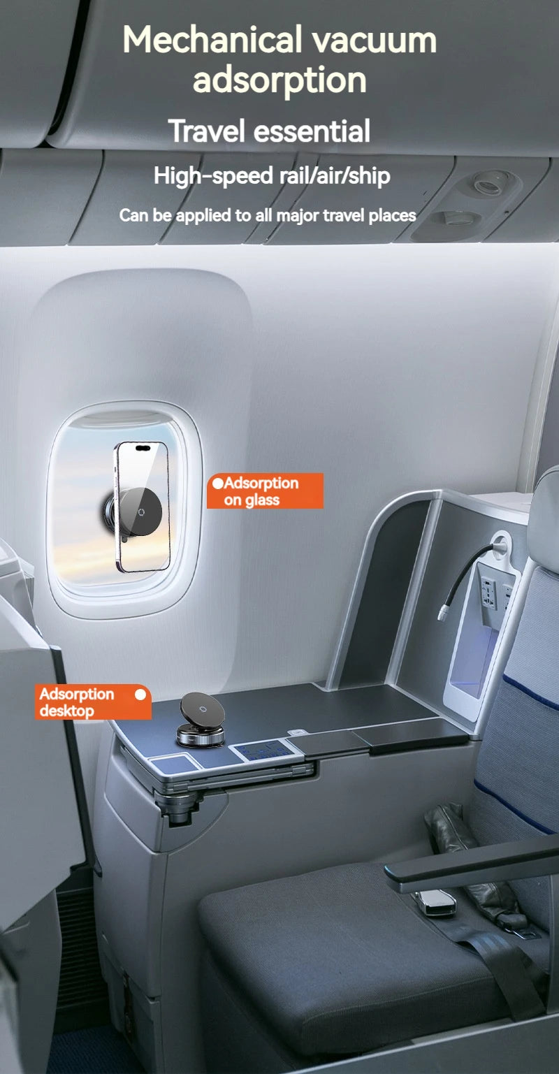 Vacuum Magnetic Car Phone Holder – Universal Suction Cup, Mirror & Shower Stand for iPhone 16/15/14/13/12 Pro Max, Samsung