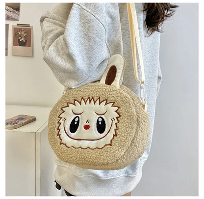 Labu Cartoon Crossbody Plush Bag – Kids Backpack & Shoulder Bag Doll Change Purse, Perfect Gift for Girls