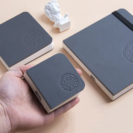 Travel Watercolor Book - 300g Mini Portable Sketch Book with Medium Thick Texture, PU Cover for Art Students and Painting Supplies