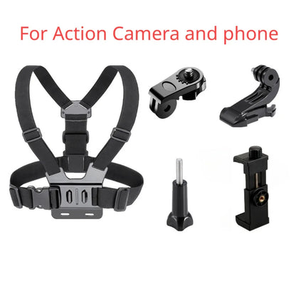 Phone Holder Chest Strap Mount – Compatible with GoPro Hero, Insta360 R/X2, DJI OSMO, GoPro, SJCAM, EKEN Action Cameras